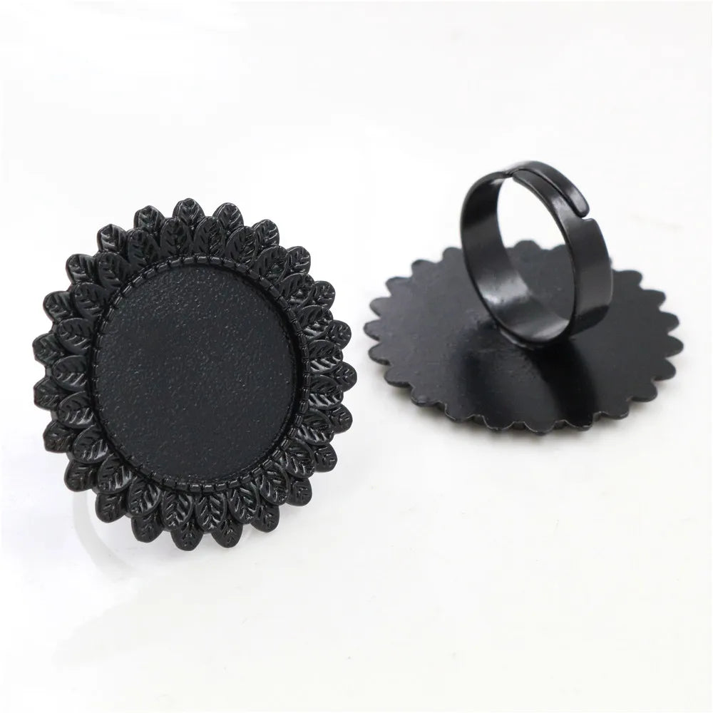 Versatile Adjustable Ring Settings Set for 20mm Cabochons and Buttons