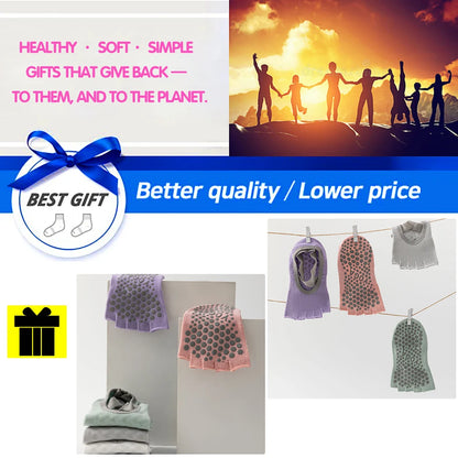Women Open Toe Anti Slip 5 Toe Yoga Socks With Grips