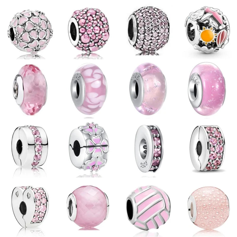 Spring Butterfly Heart Enamel Flower Charm Bead for Bracelets and Necklaces