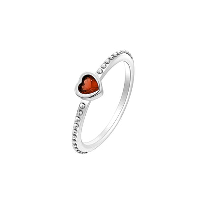 Elegant 2024 925 Silver Heart Charm Ring for Women with Zircon Stones P2114