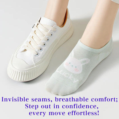 Women Kawaii Lucky Rabbit No Show Cotton Invisible Socks