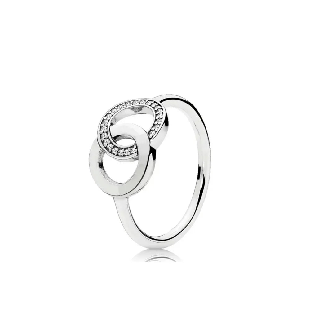 925 Silver Heart Charm Rings for Bracelets with Zircon Stones - Classic 2024 Design P2390