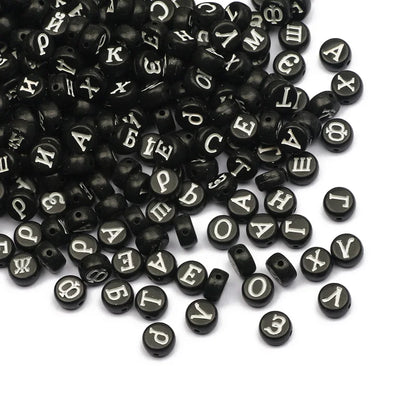Chic Black Acrylic Beads with Gold Heart Design for Jewelry Crafting