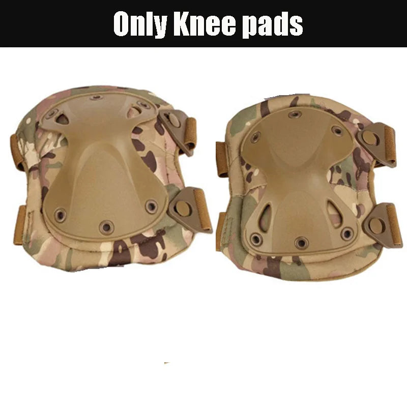 Unisex Camo Tactical KneePad Elbow Pads Safety Gear Kneecap Green