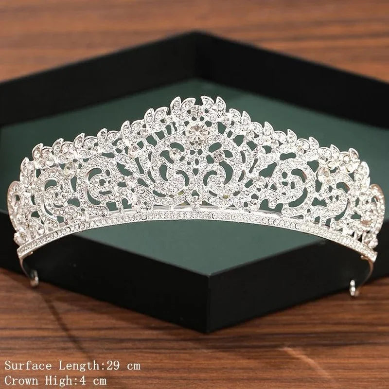 Silver Crown Tiara Hair Accessories for Brides - Top-Rated Crystal Rhinestone Diadem Silver 16