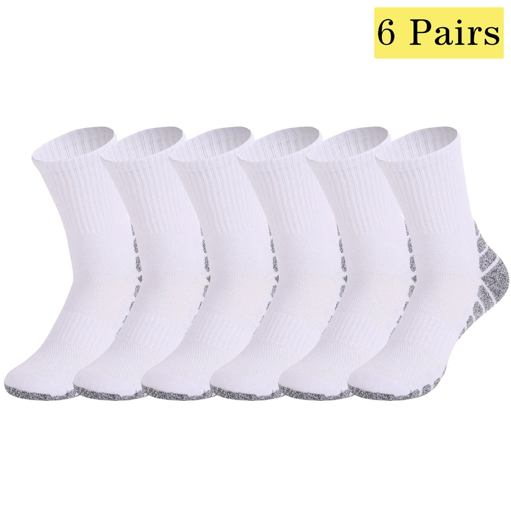 6 Pairs Thermal Winter Hiking Socks Mid Crew Cushion