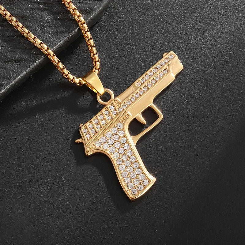 Cubic Zirconia Hip Hop XO Pendant Necklace for Men and Women