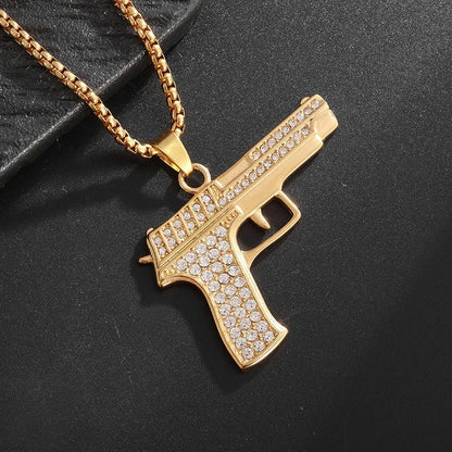 Cubic Zirconia Hip Hop XO Pendant Necklace for Men and Women
