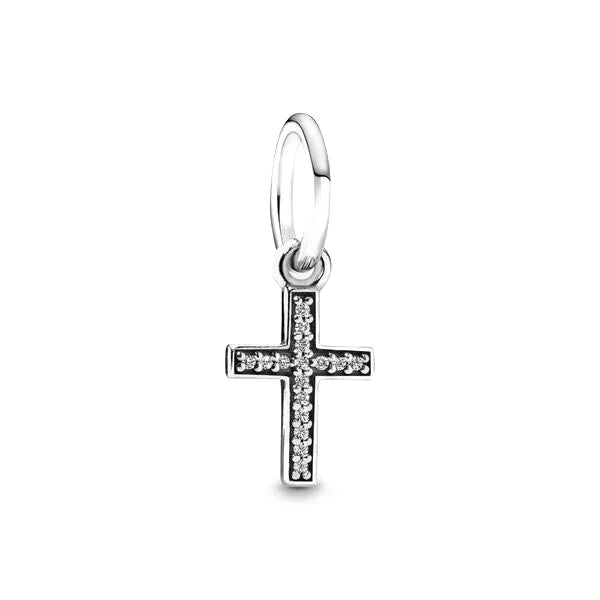 925 Sterling Silver Nurse Cross DIY Charms Beads Zircon