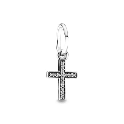 925 Sterling Silver Nurse Cross DIY Charms Beads Zircon