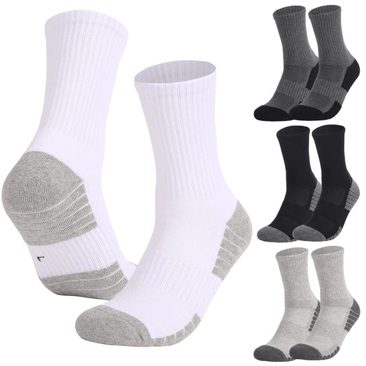 Plus Size Cotton Cycling Crew Socks Thick Towel Antislip
