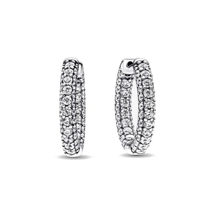 European 925 Silver Moon Snowflake Heart Shaped Stud Earrings for Women Exquisite Holiday Jewelry Gifts