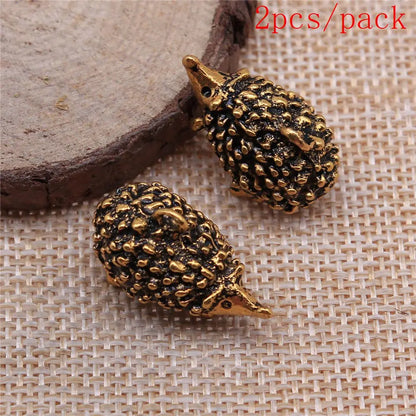 Vintage 3D Hedgehog Charms for DIY Jewelry Making and Gifts