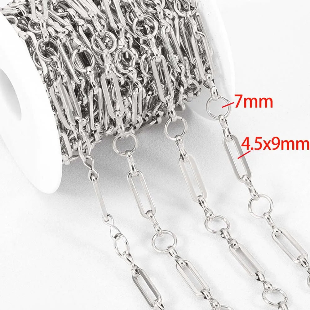 Stainless Steel Circle Link Chain for DIY Jewelry Making Necklace and Bracelet Supplies
