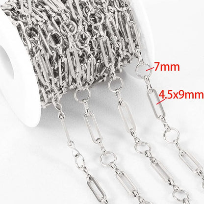 Stainless Steel Circle Link Chain for DIY Jewelry Making Necklace and Bracelet Supplies