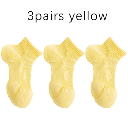 3 Pairs Dopamine Color Womens Breathable Running Socks