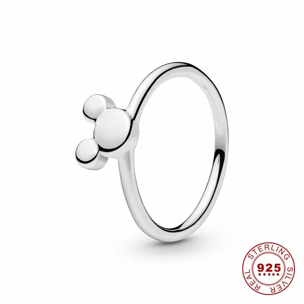 Hot Sale Original 925 Sterling Silver Tiara Heart Sparkling Wedding Ring Rose Gold Women Sun and Moon Crystals Jewelry PAR293