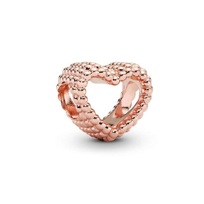 Sparkling Rose Gold Family Tree & Flower Charm Bead for European Silver Bracelet YY0230