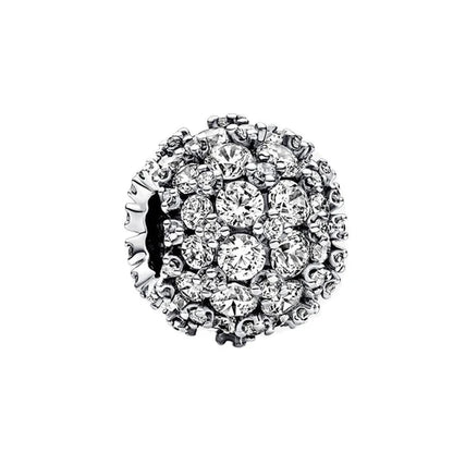 Sparkling Snowflake Sun Lightning Dangle Charm Bead 925