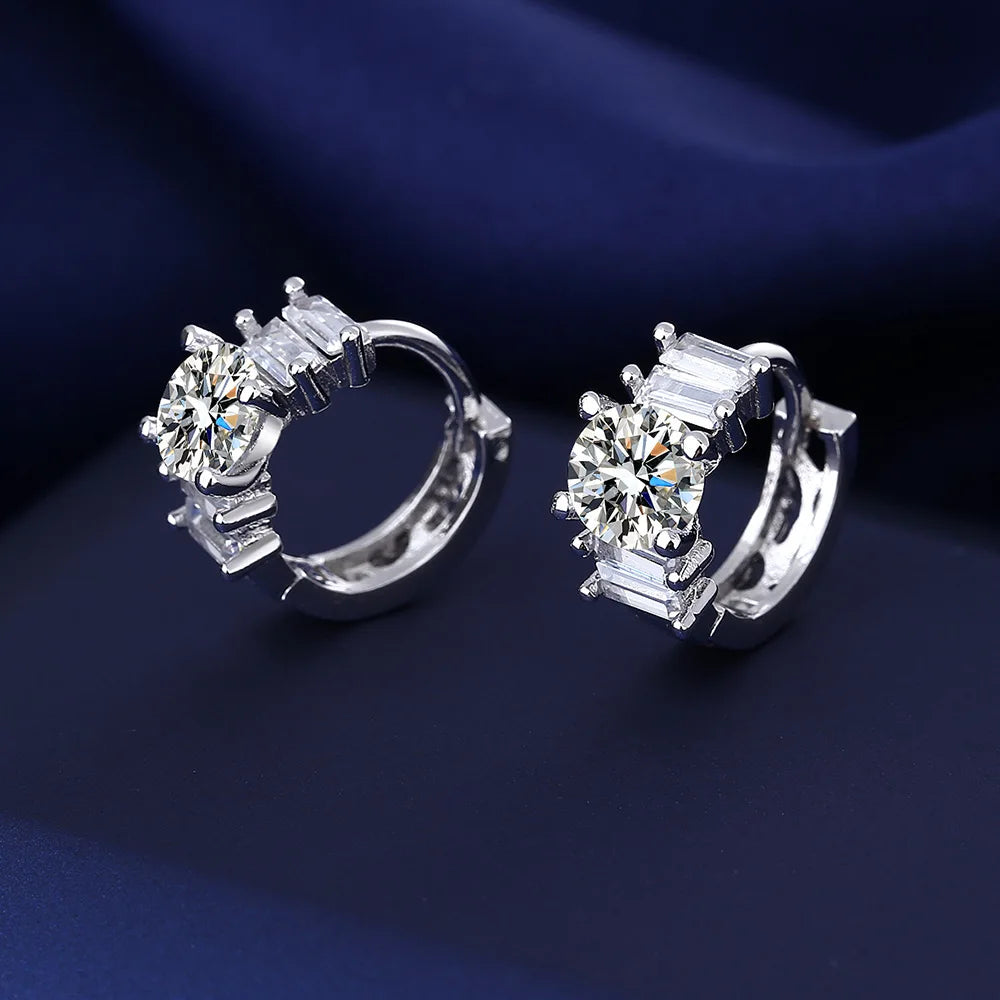 Sterling Silver CZ Crystal Plant Stud Earrings for Women and Teens