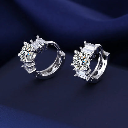 Sterling Silver CZ Crystal Plant Stud Earrings for Women and Teens