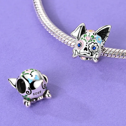 925 Sterling Silver Pumpkin Charm With Zircon Inlay