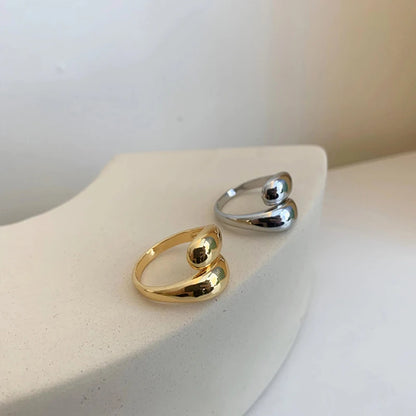 Gold Silver Plated Bold Dome Ring for Women 2023 Chunky Statement Jewelry