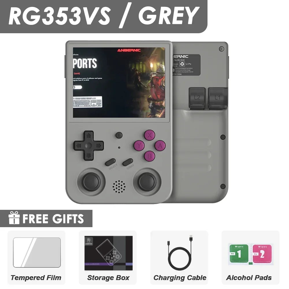 RG353V RG353VS Handheld Game Console 64 128 256GB Touchscreen Dual System Android 11 And Linux Portable 3.5 Inch Retro Gaming Console Micro HDMI Type C Supports Up To 40000 Games