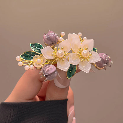 Elegant Bridal Pearl Flower Hair Clip Vintage Wedding Headpiece for Women and Girls