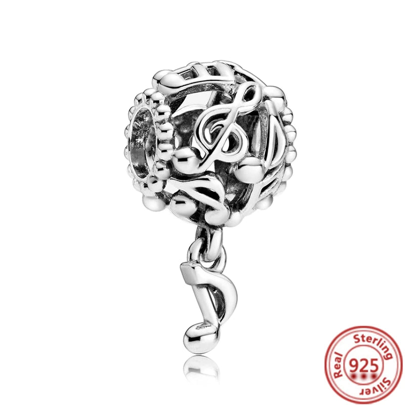Fit Pantaro 925 Sterling Silver Bracelet with Snowflake Moon Sun Charms and Sparkling Beads N166
