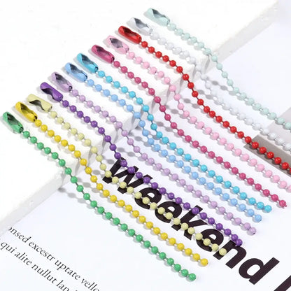 100Pcs Lot 10Cm Iron Colorful Ball Bead Chain for DIY Jewelry Making