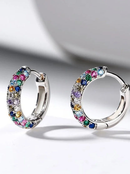Colorful Crystal Round Earrings Fashion Jewelry for Every Occasion
