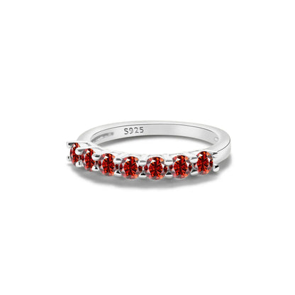 0.7CT Moissanite Gemstone Rings for Women in S925 Silver Stackable Wedding Band Elegant White Gold Jewelry Gift