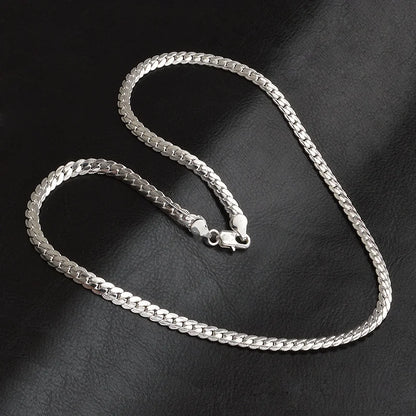 Luxury Silver Necklace Chain for Men and Women - 20-60cm, 5mm, Perfect for Weddings and Engagements 19.5cm