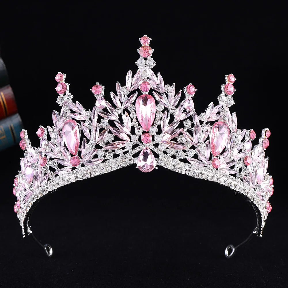 Diezi Baroque Vintage Crystal Tiara Crown for Women and Girls Wedding Party Elegant Rhinestone Hair Jewelry