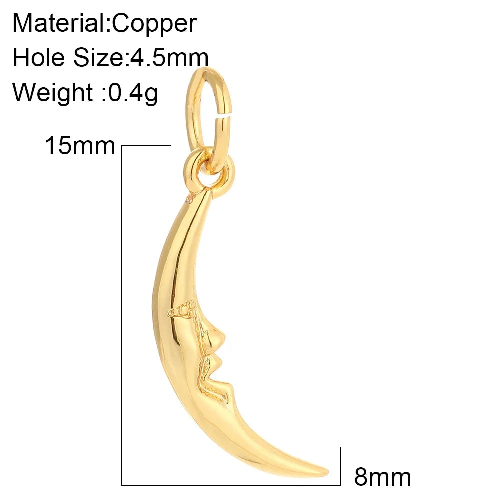 Charming Gold Moon Flower Bird Pendant for DIY Jewelry Making