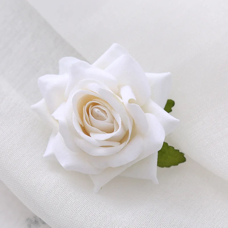 Elegant Rose Flower U-Shaped Hairpins for Wedding Brides and Women
