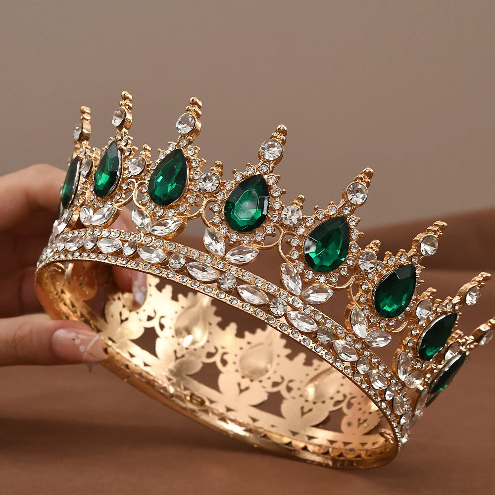 European Princess Tiara - Baroque Crystal Crown for Weddings & Pageants