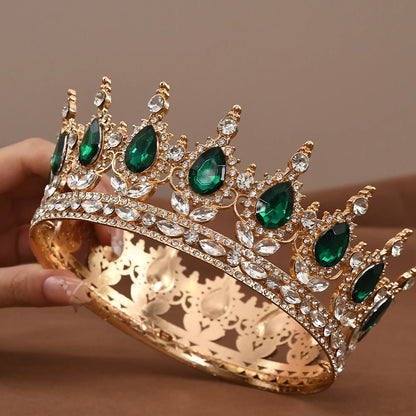 European Princess Tiara - Baroque Crystal Crown for Weddings & Pageants