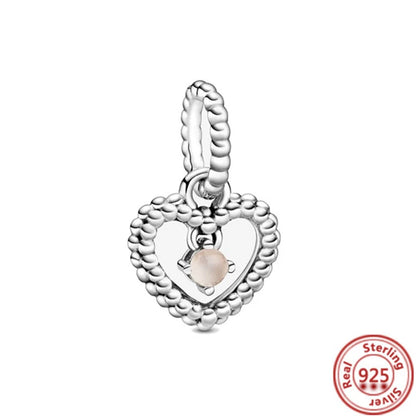 925 Sterling Silver Zodiac Pendant with Colorful Zircon for Charm Bracelets Y811 3mm-4mm