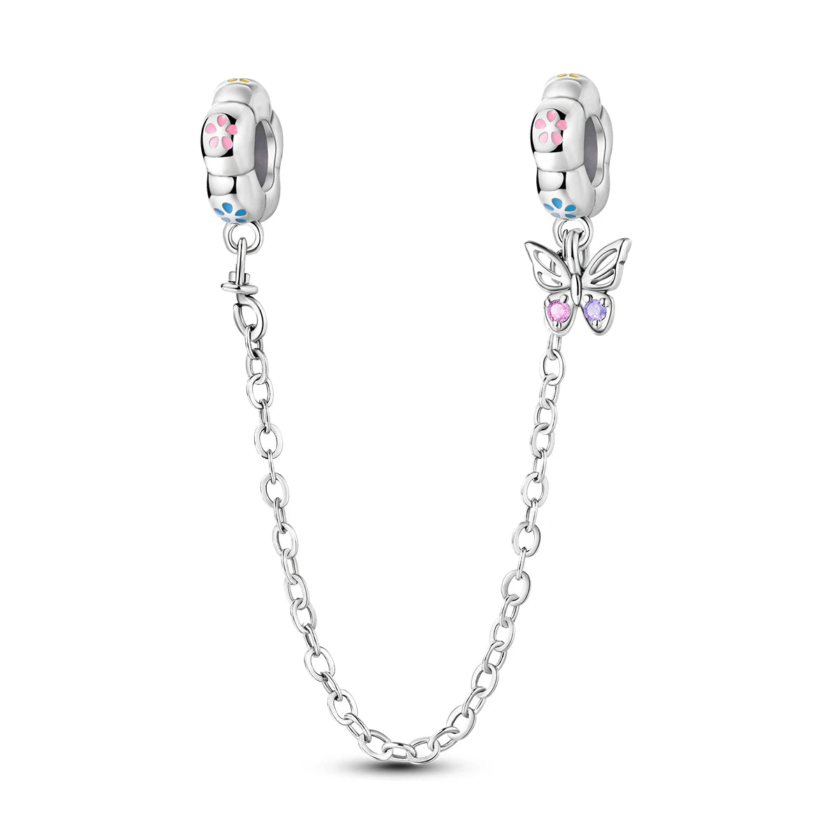 Moonlit Charm Clip 925 Silver Safety Chain Clasp for DIY Bracelets Jewelry for Women and Girls KTC1065