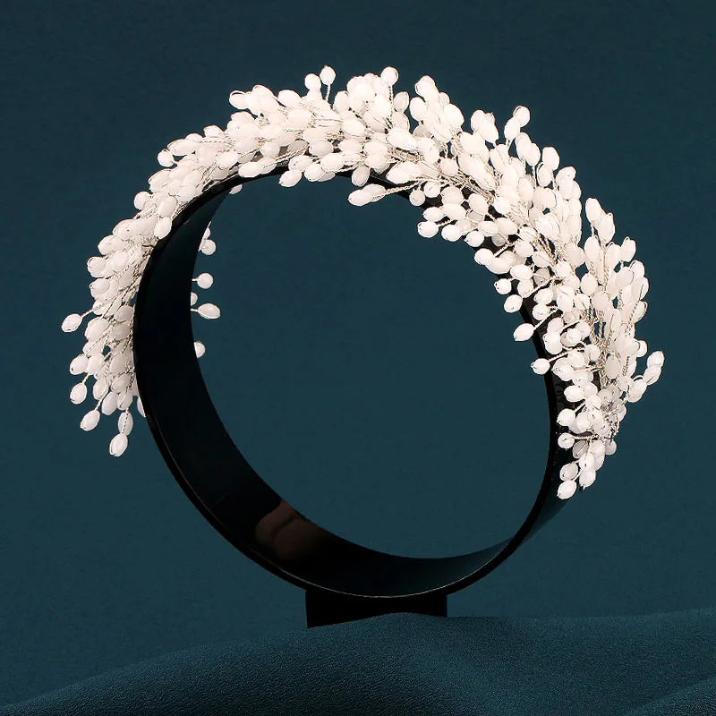 Luxury Handmade Bridal Hair Hoop with Crystal Rhinestone Headwear for Women Elegant Hair Ornament Jewelry