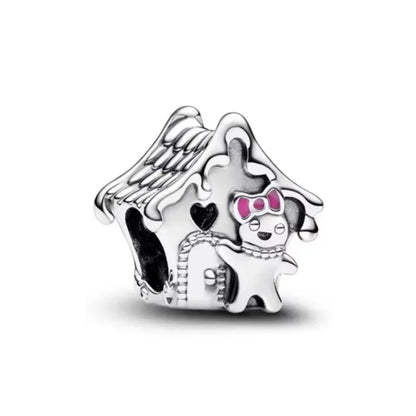 Exquisite 925 Silver Bead Pendant for DIY European Bracelets with Bow Rose Boy and Girl Charms P1894