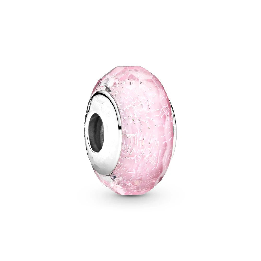 Hot Pink Murano Glass Charm Bead For 925 Bracelet Pendant