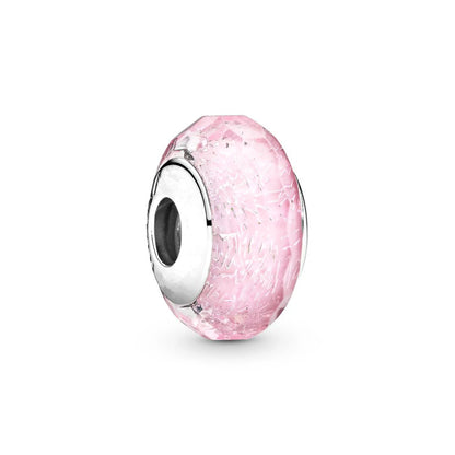 Hot Pink Murano Glass Charm Bead For 925 Bracelet Pendant