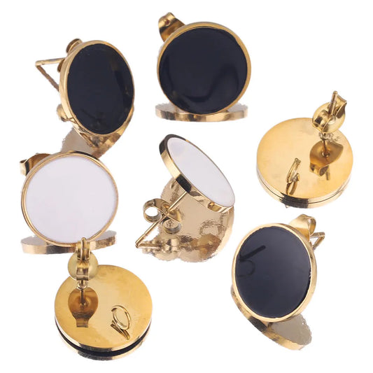 Elegant Stainless Steel Enamel Earring Hooks Set for Creative Jewelry Making
