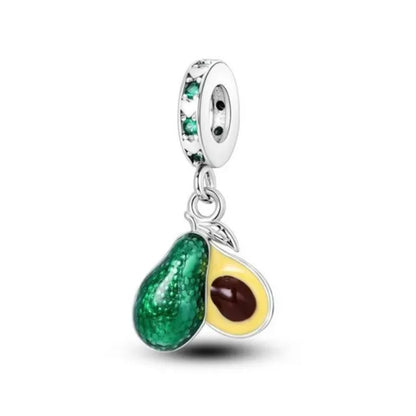 925 Sterling Silver Green Clover Pendant for European Bracelet Charms Women Jewelry B4226