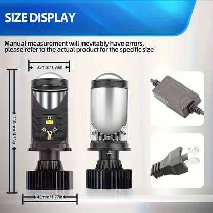 9003 H4 LED Projector Lens High Low Beam Bulbs 200W 12V Motorcycle Headlight 6500K Superior Brightness