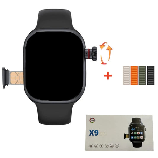 X9 Smart Watch AMOLED 4G ROM NFC Compass Bluetooth Call 49mm Waterproof Battery 2024