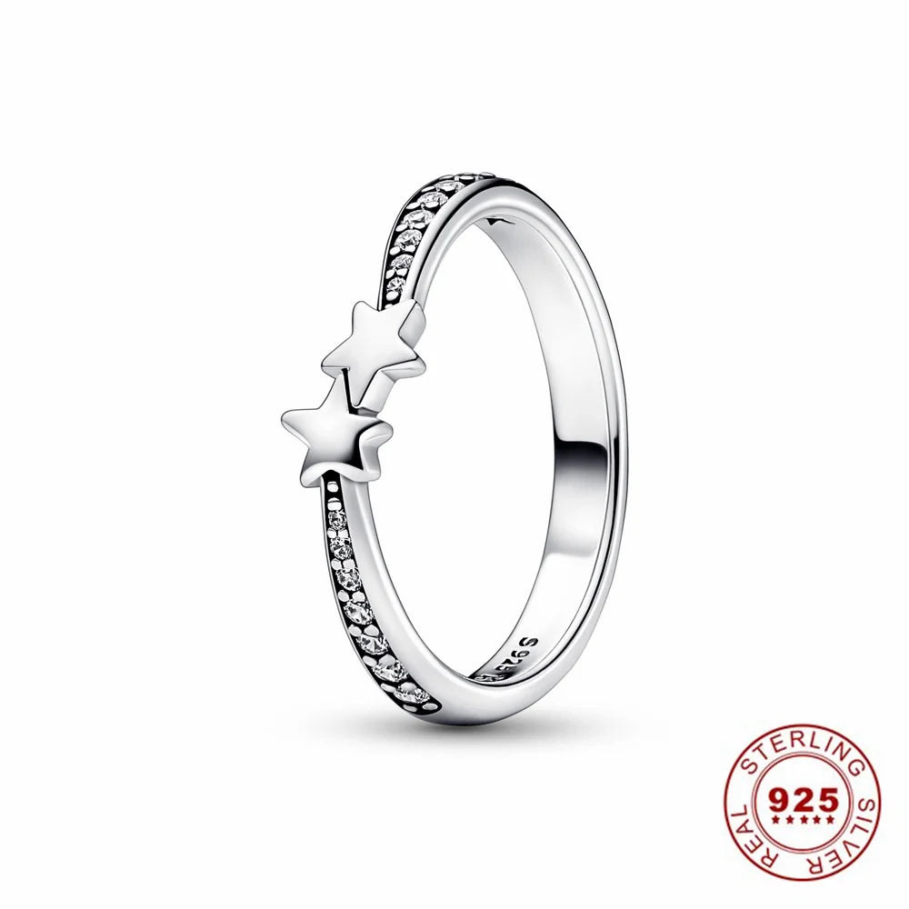 Crown 925 Sterling Silver Stackable Ring with Shiny Rose Gold Zircon for Women Perfect for Weddings and Parties PAR318